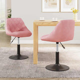Vidaxl eetkamerstoelen draaibaar 2 st fluweel roze