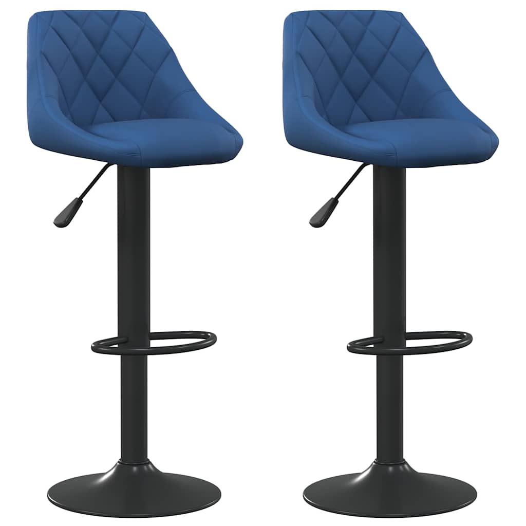 Vidaxl barkrukken 2 st fluweel blauw
