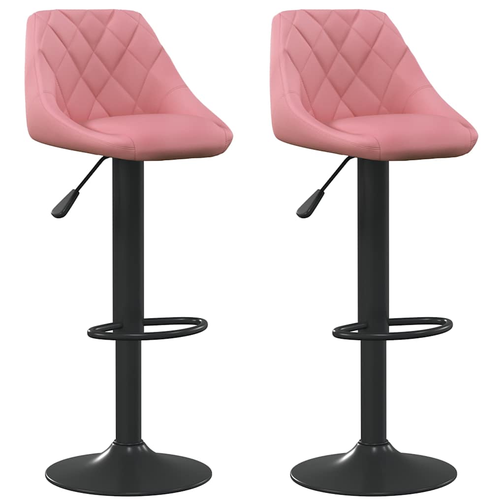 Vidaxl barkrukken 2 st fluweel roze