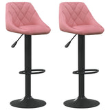 Vidaxl barkrukken 2 st fluweel roze