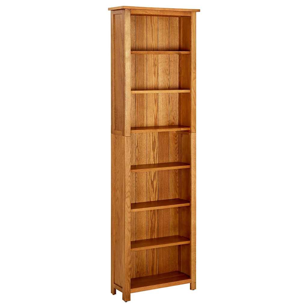 Vidaxl boekenkast met 7 schappen 60x22x200 cm massief eikenhout