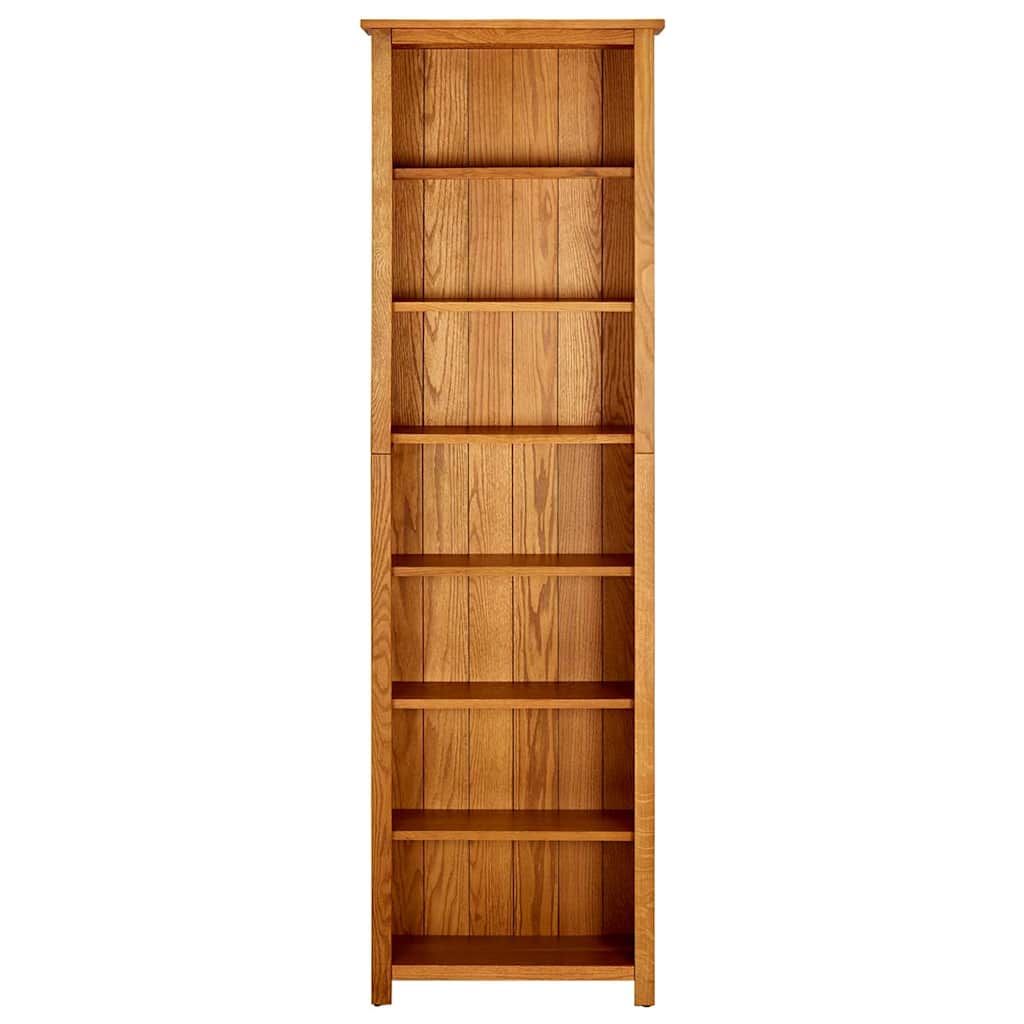Vidaxl boekenkast met 7 schappen 60x22x200 cm massief eikenhout
