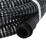 Vidaxl sugende slange med messingkoblinger 1.1 '' 5 M PVC sort