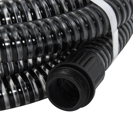 Vidaxl sugende slange med messingkoblinger 1.1 '' 5 M PVC sort