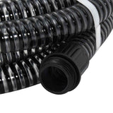 Vidaxl sugende slange med messingkoblinger 1.1 '10 m PVC sort