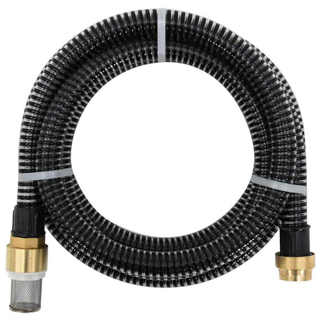 Vidaxl sugende slange med messingkoblinger 1.1 '' 20 m PVC sort