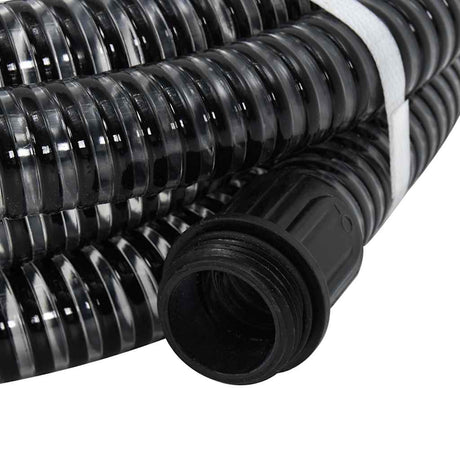 Vidaxl sugende slange med messingkoblinger 1.1 '' 20 m PVC sort