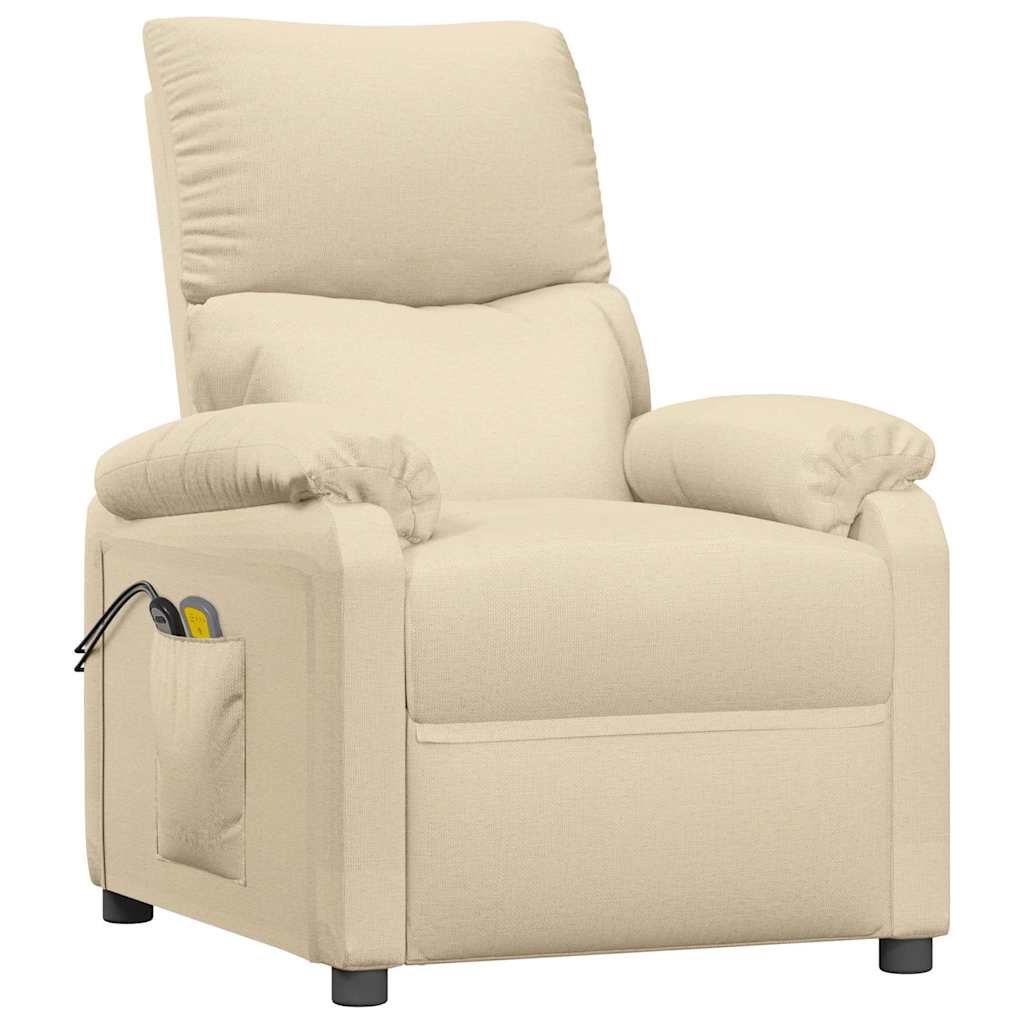 Vidaxl massagestoel elektrisch stof crèmekleurig