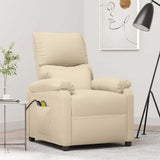 Vidaxl massagestoel elektrisch stof crèmekleurig