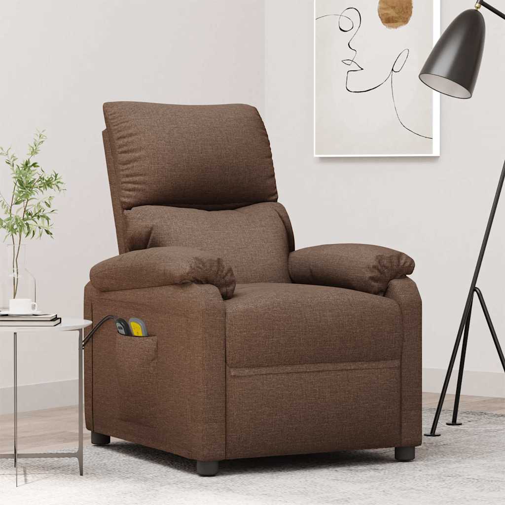 Vidaxl massagestoel elektrisch verstelbaar stof bruin