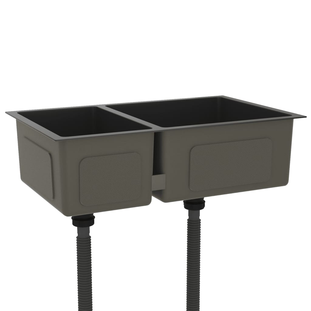 Vidaxl Sink rustfrit stål sort