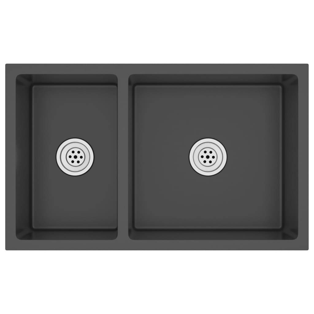 Vidaxl Sink rustfrit stål sort