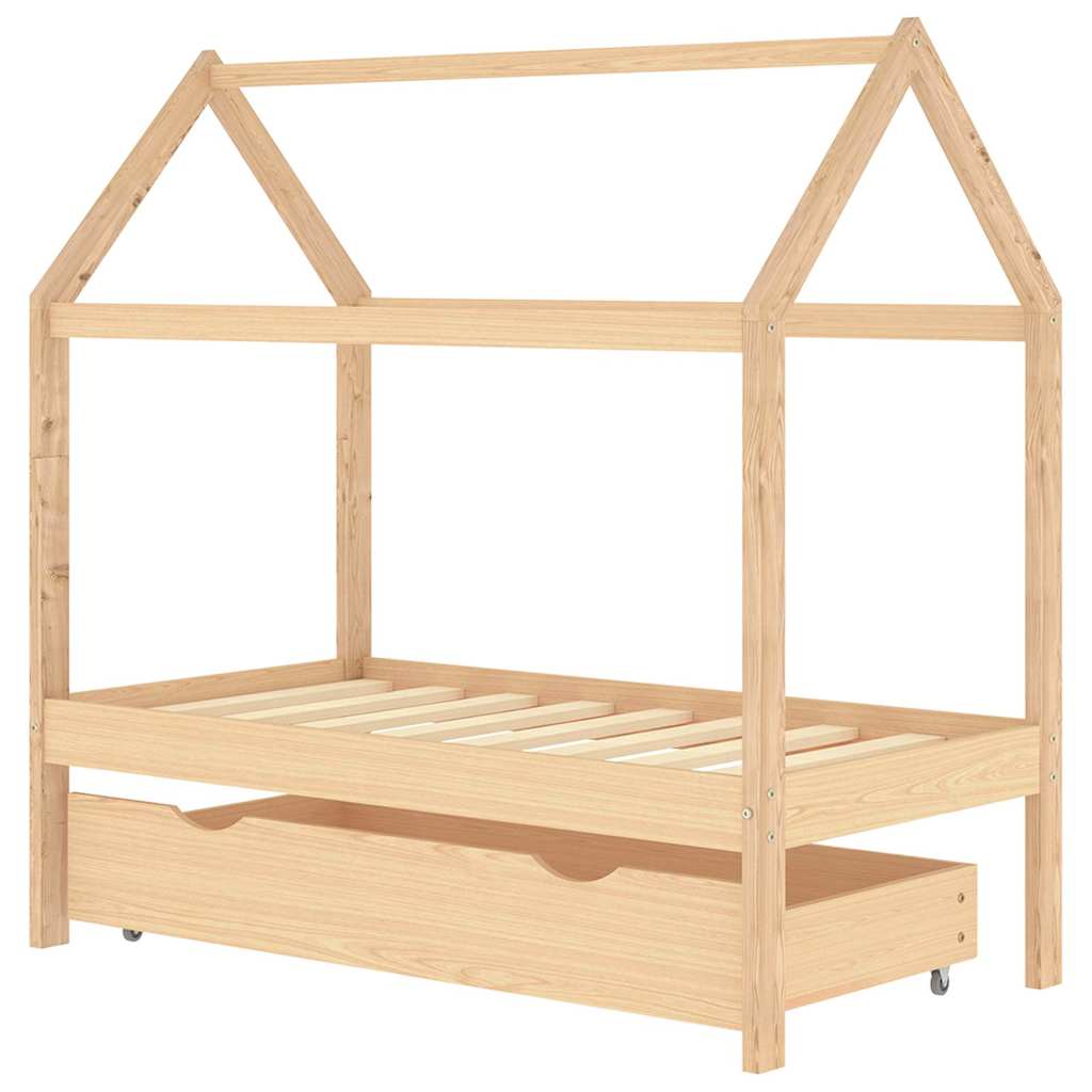 Vidaxl kinderbedframe met lade massief grenenhout 70x140 cm