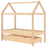 Vidaxl kinderbedframe met lade massief grenenhout 70x140 cm
