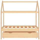 Vidaxl kinderbedframe met lade massief grenenhout 70x140 cm