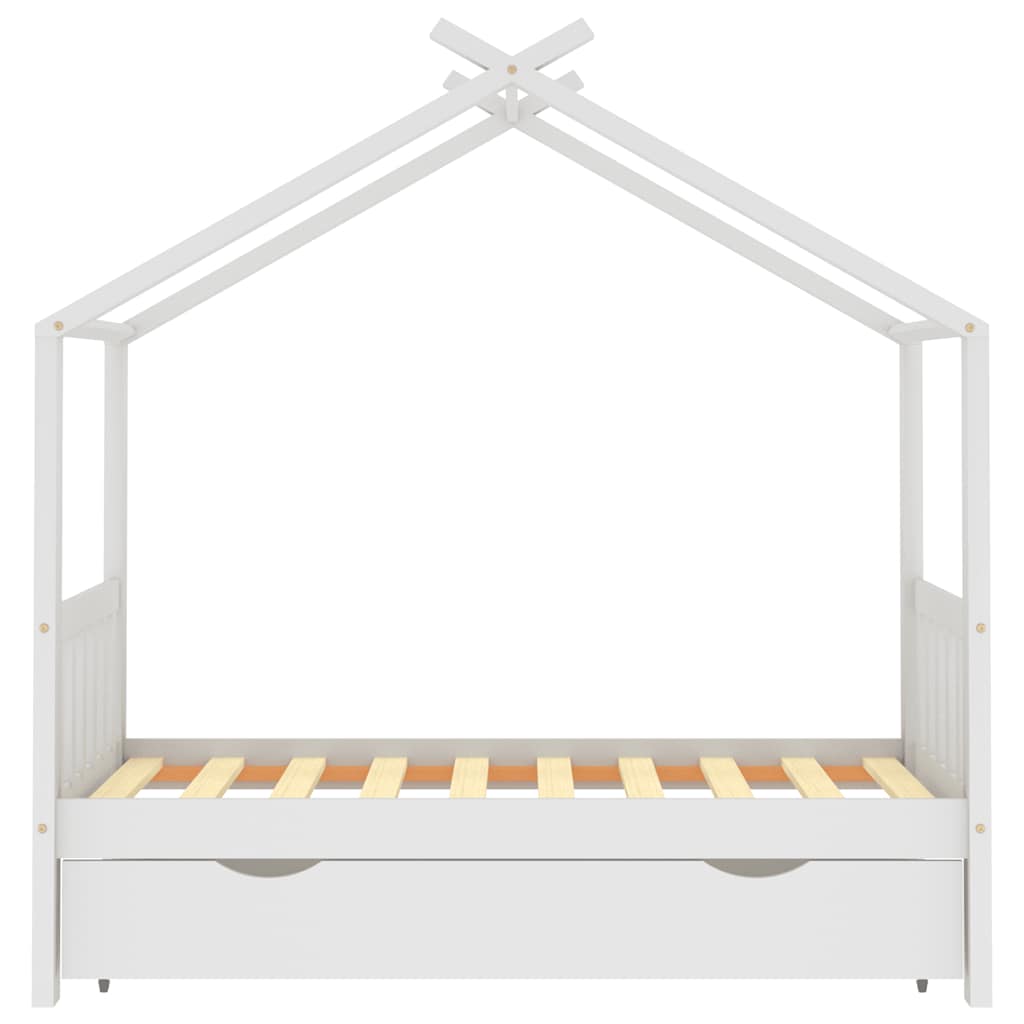 Vidaxl kinderbedframe met lade massief grenenhout wit 80x160 cm