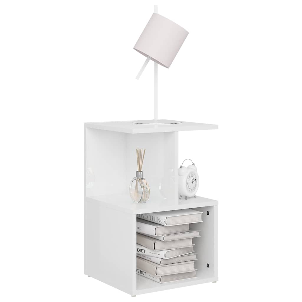 Vidaxl nachtkastjes 2 st 35x35x55 cm bewerkt hout hoogglans wit