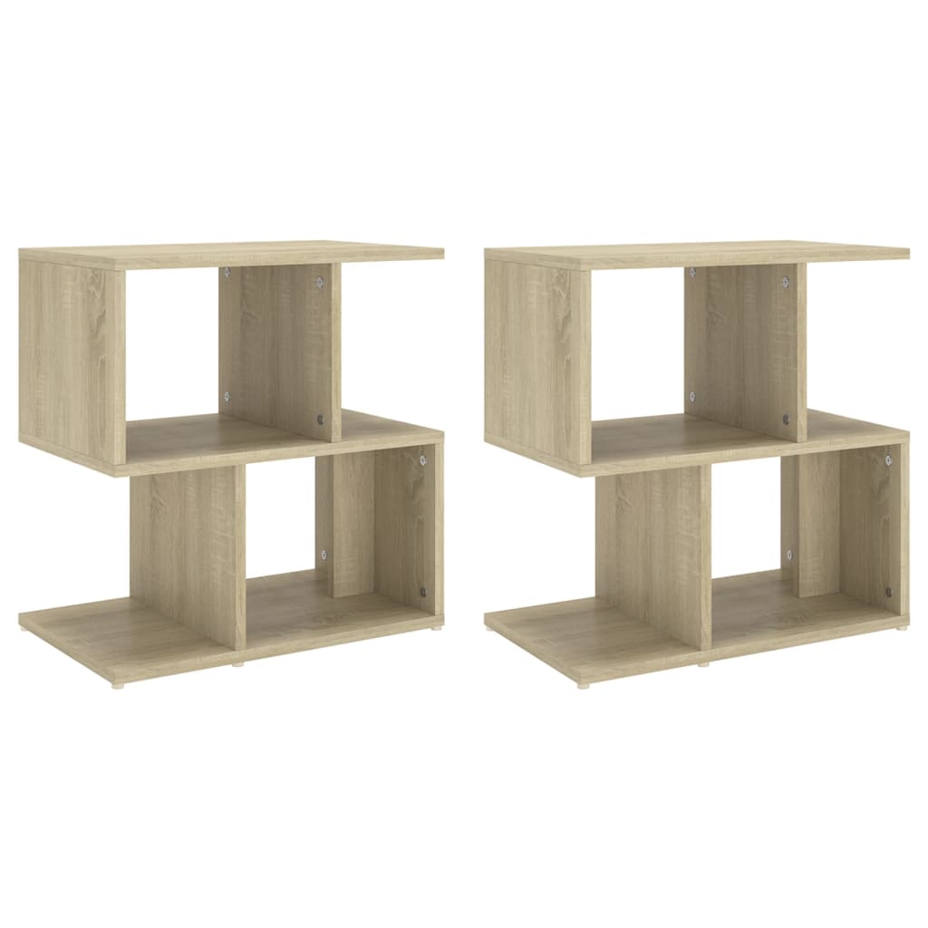 Vidaxl nachtkastjes 2 st 50x30x51,5 cm bewerkt hout sonoma eikenkleur