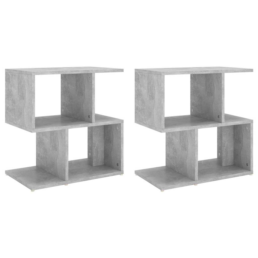 Vidaxl nachtkastjes 2 st 50x30x51,5 cm bewerkt hout betongrijs
