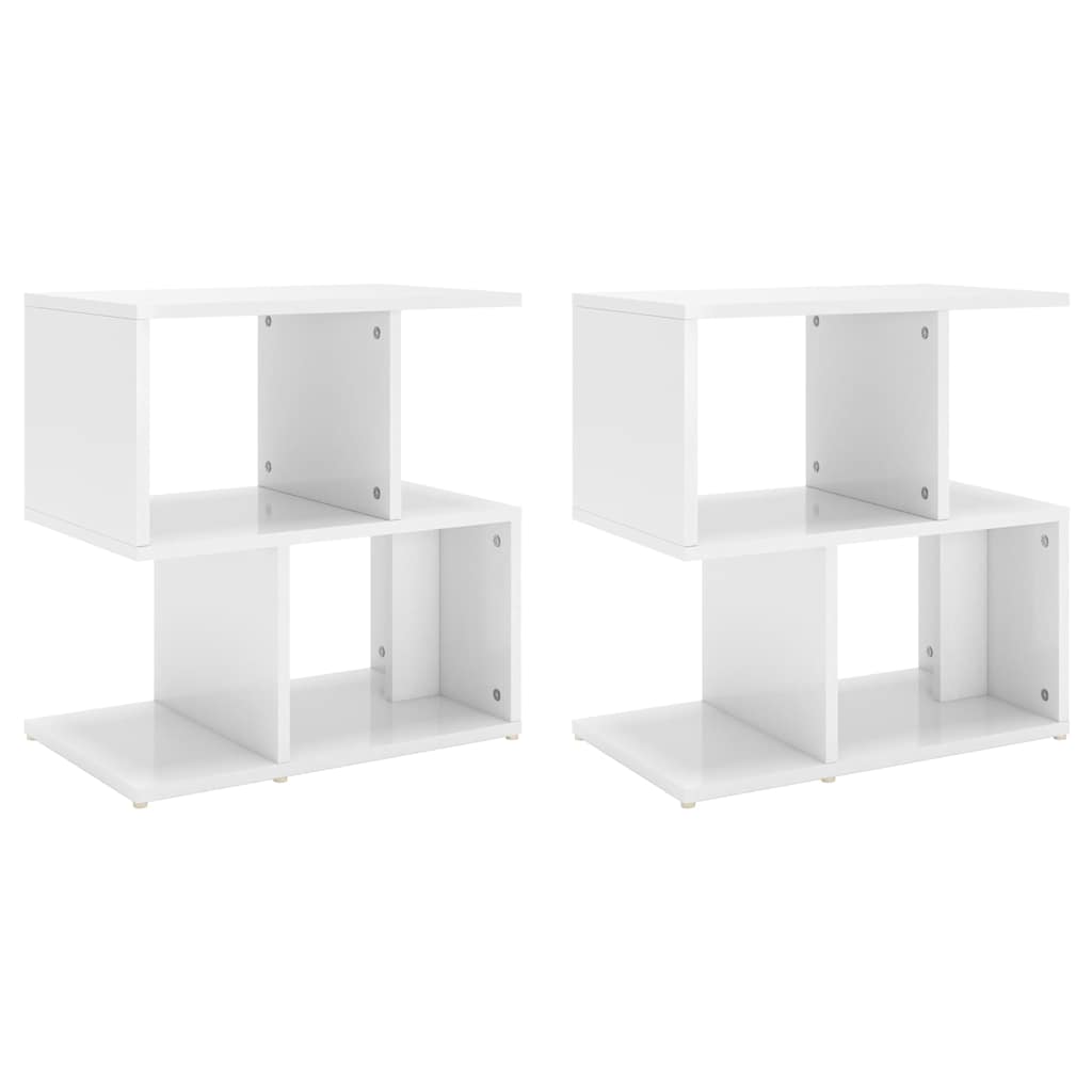 Vidaxl nachtkastjes 2 st 50x30x51,5 cm bewerkt hout hoogglans wit