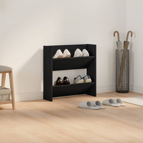 Vidaxl Wall Shoe Cabinet 60x18x60 cm Property Wood Black