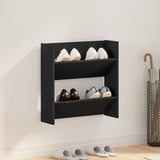 Vidaxl Wall Shoe Cabinet 60x18x60 cm Property Wood Black