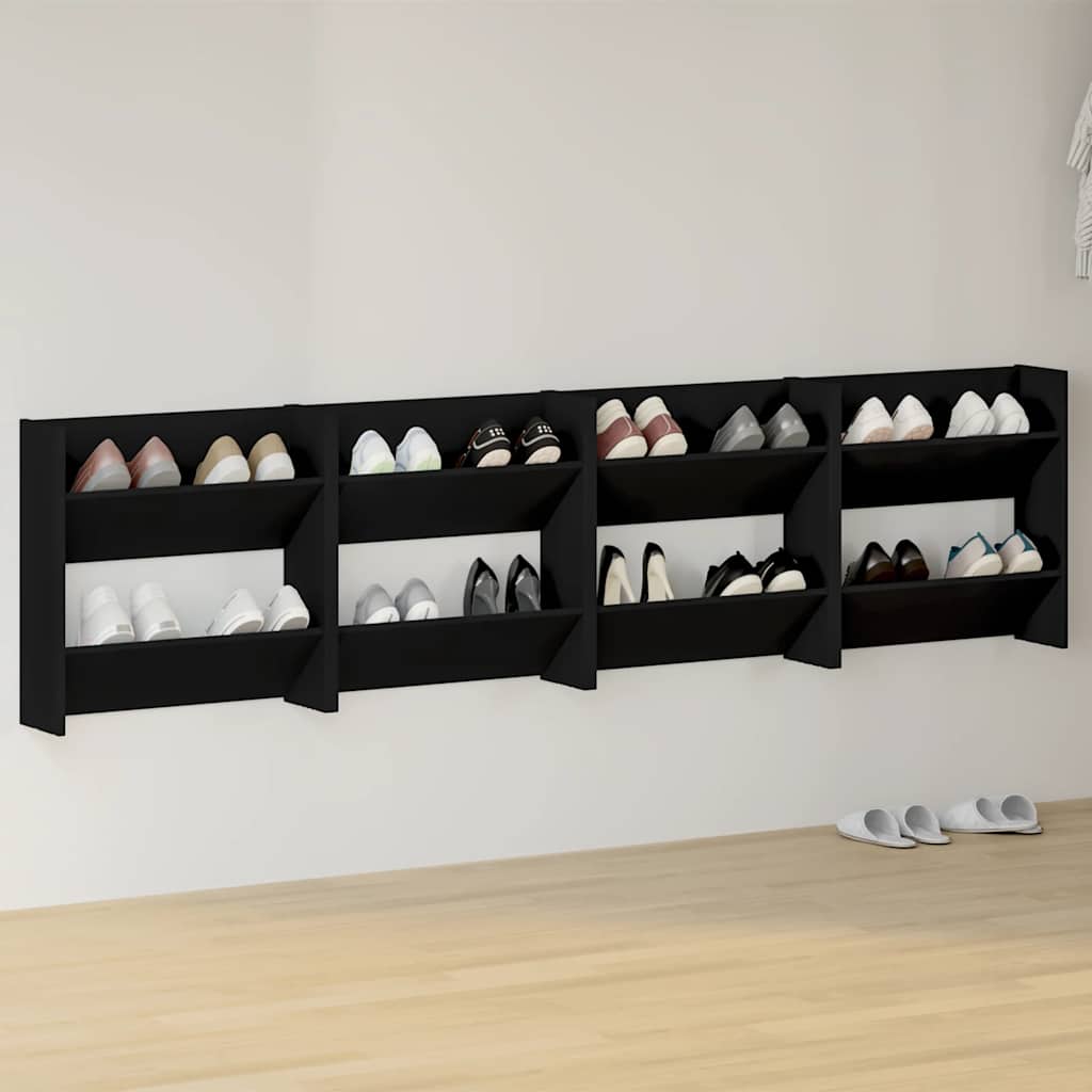 Vidaxl vægskoskabe 4 stk. 60x18x60 cm Property Wood Black