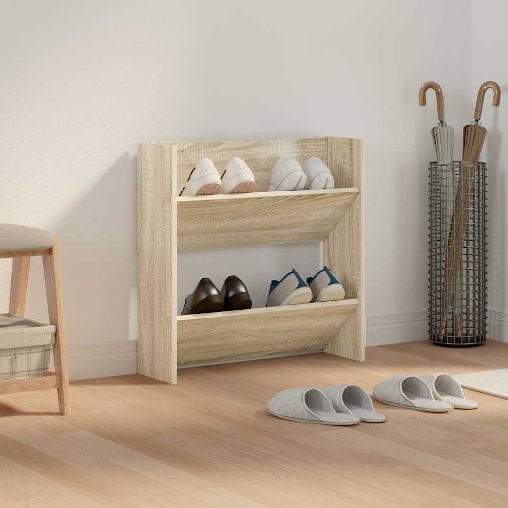 Vidaxl wandschoenenkast 60x18x60 cm spaanplaat sonoma eikenkleurig