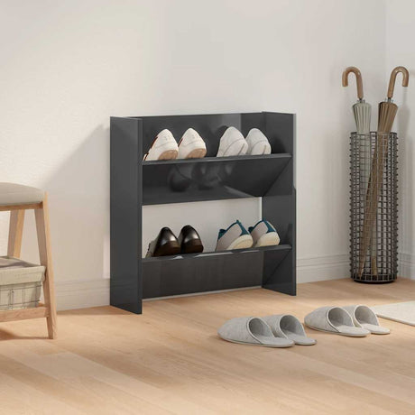 Vidaxl Wall Shoe Cabinet 60x18x60 cm Property Wood High Glå Gray