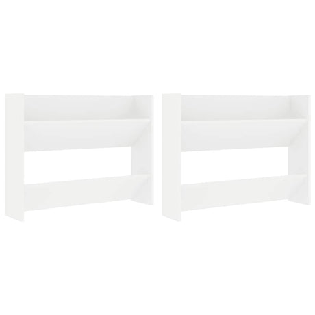 Vidaxl wandschoenenkasten 2 st 80x18x60 cm spaanplaat wit