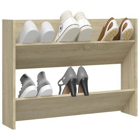 Vidaxl Wall Shoe Cabinet 80x18x60 cm Property Wood Sonoma Oak -farvet