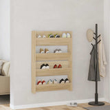 Vidaxl wandschoenenkasten 2 st 80x18x60 cm spaanplaat sonoma eiken