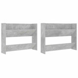 Vidaxl wandschoenenkasten 2 st 80x18x60 cm spaanplaat betongrijs