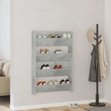 Vidaxl wandschoenenkasten 2 st 80x18x60 cm spaanplaat betongrijs