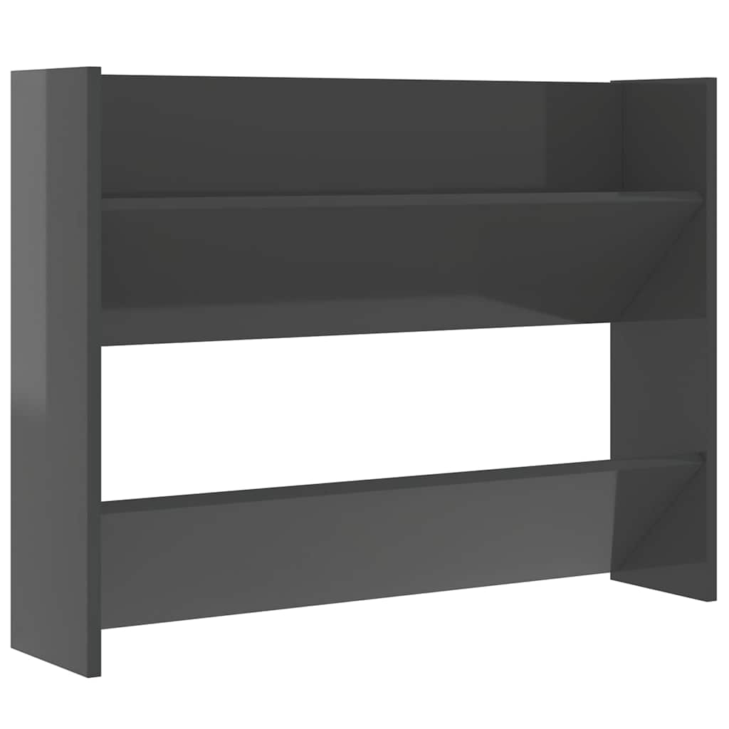 Vidaxl Wall Shoe Cabinet 80x18x60 cm Propertisk træ Højglansgrå