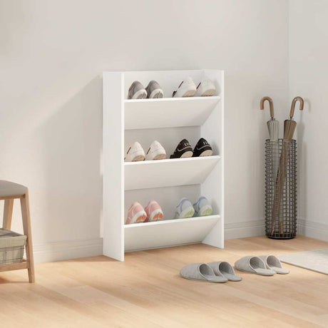 Vidaxl wandschoenenkast 60x18x90 cm spaanplaat wit