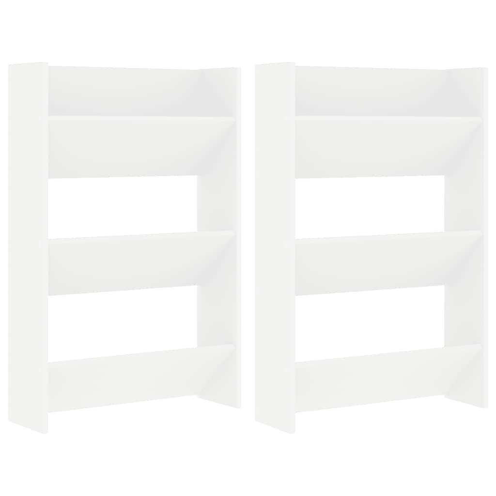 Vidaxl wandschoenenkasten 2 st 60x18x90 cm spaanplaat wit