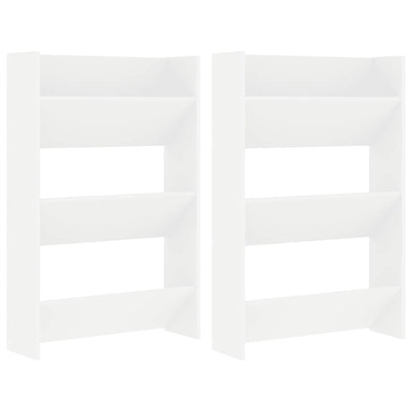 Vidaxl wandschoenenkasten 2 st 60x18x90 cm spaanplaat wit