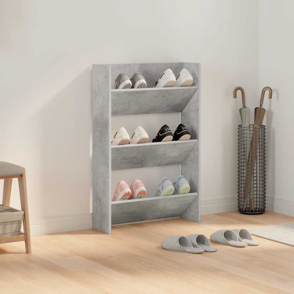 Vidaxl wandschoenenkast 60x18x90 cm spaanplaat betongrijs