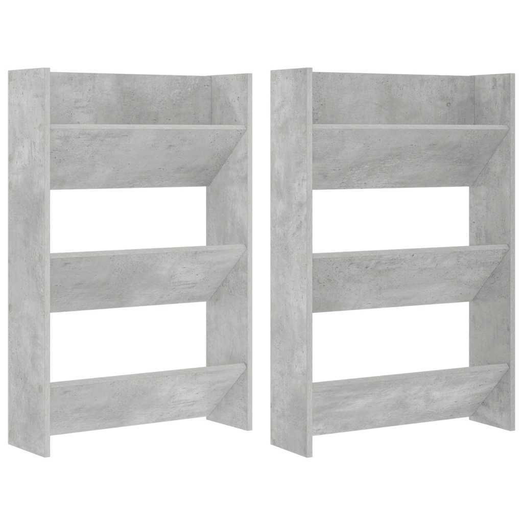 Vidaxx vægskoskabe 2 stk 60x18x90 cm spånplade betongrå