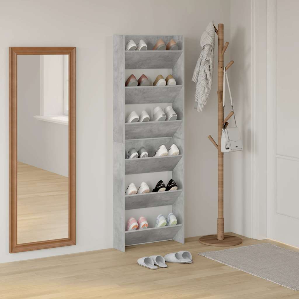 Vidaxx vægskoskabe 2 stk 60x18x90 cm spånplade betongrå