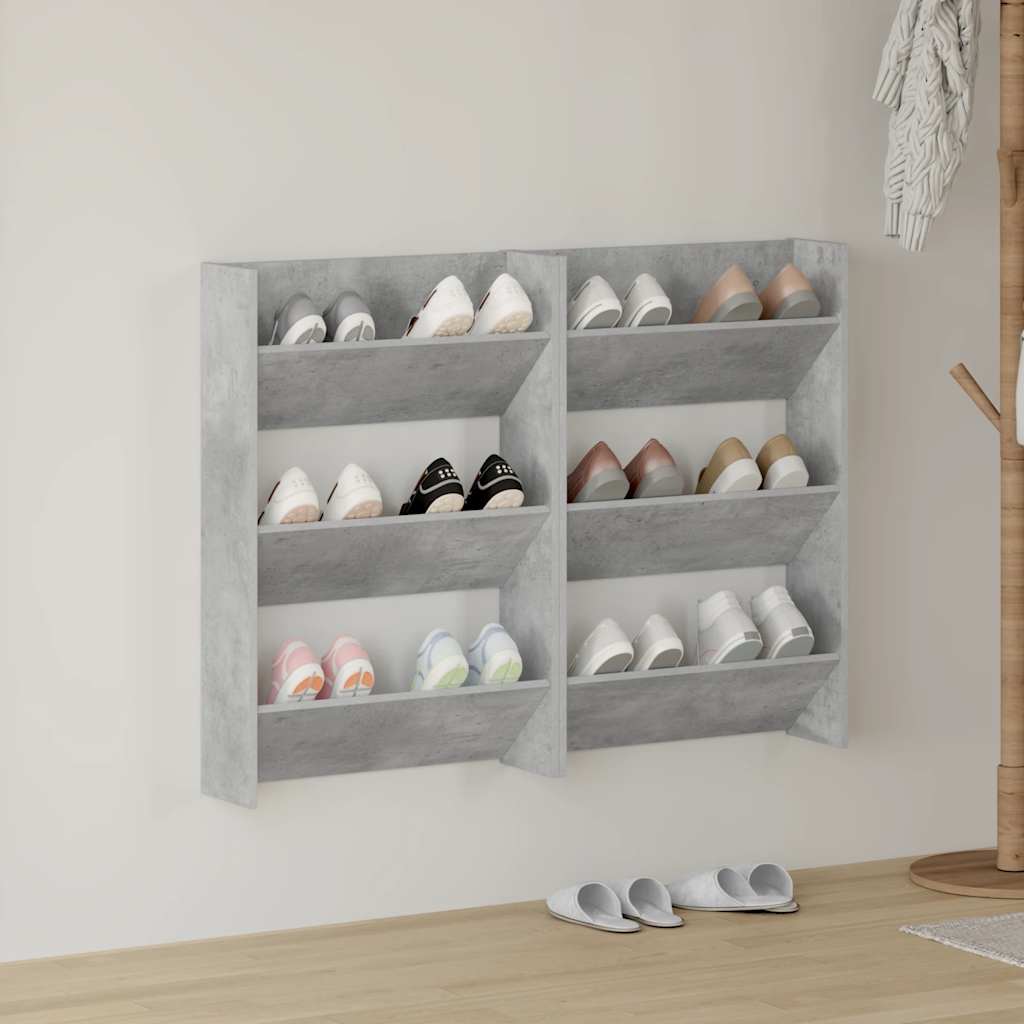 Vidaxx vægskoskabe 2 stk 60x18x90 cm spånplade betongrå