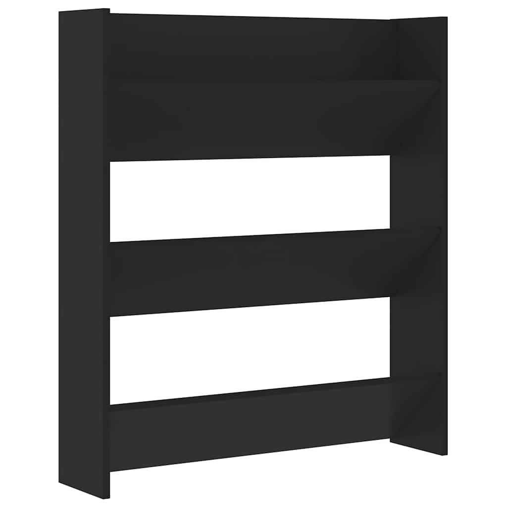 Vidaxl Wall Shoe Cabinet 80x18x90 cm Property Wood Black