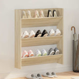 Vidaxl Wall Shoe Cabinet 80x18x90 cm Property Wood Sonoma Oak Color