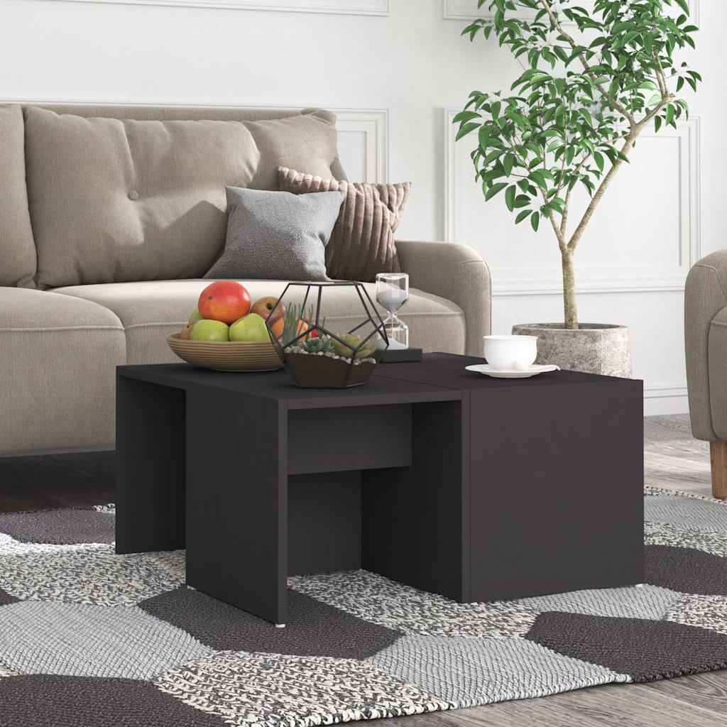Vidaxl salontafels 4 st 33x33x33 cm bewerkt hout grijs