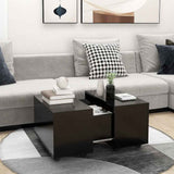 Vidaxl salontafel 60x60x38 cm bewerkt hour zwart