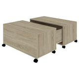 Vidaxl salontafel 75x75x38 cm bewerkt hout sonoma eikenkleurig