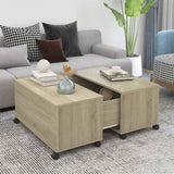 Vidaxl salontafel 75x75x38 cm bewerkt hout sonoma eikenkleurig