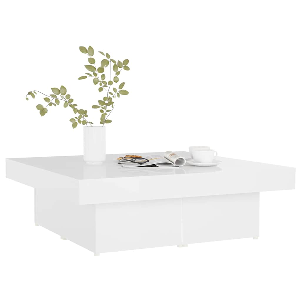 Vidaxl salontafel 90x90x28 cm bewerkt hout hoogglans wit