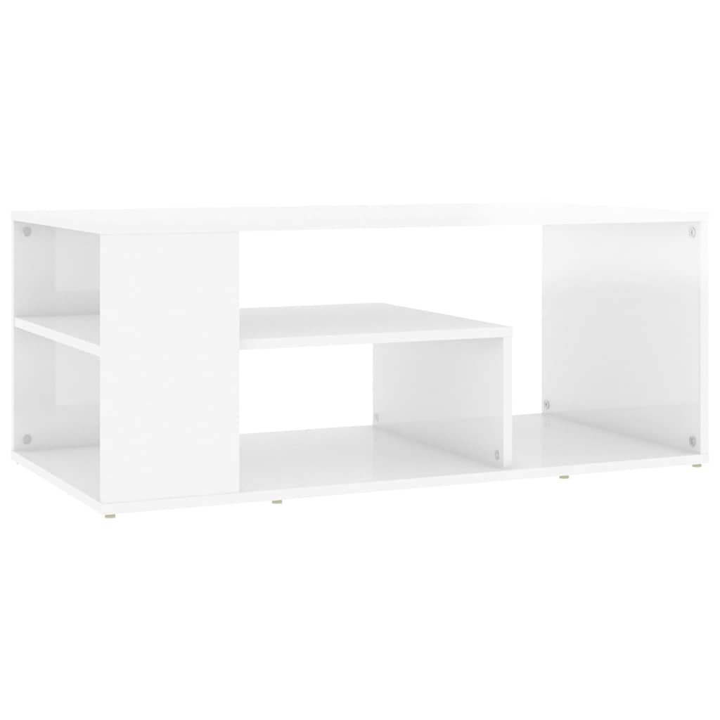Vidaxl salontafel 100x50x40 cm bewerkt hout hoogglans wit